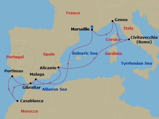 Itinerary map
