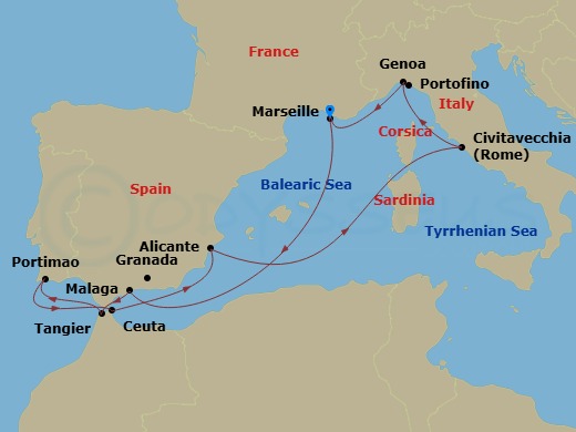 Itinerary map