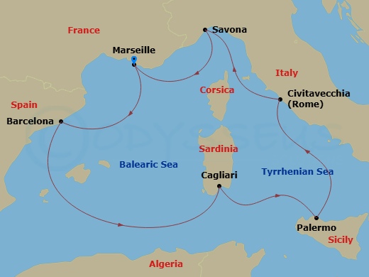 Itinerary map