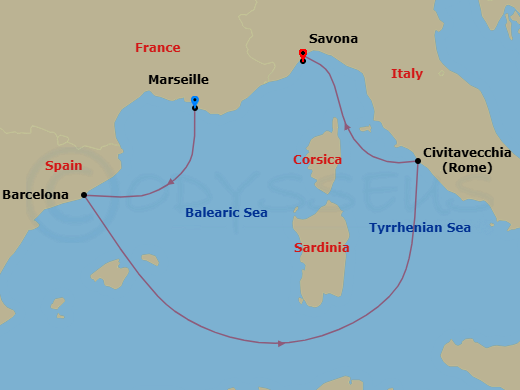 Itinerary map