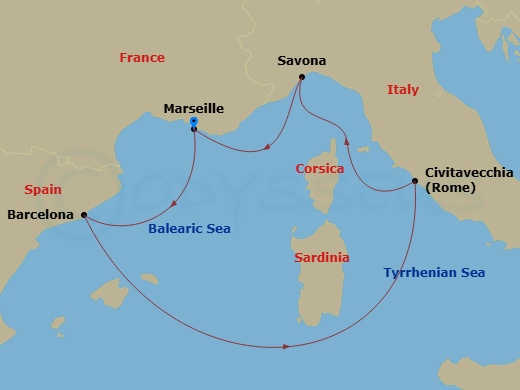Itinerary map