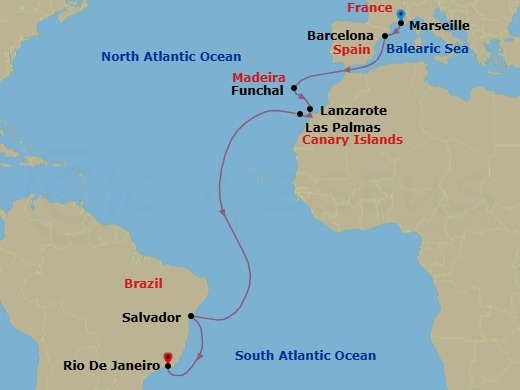 Itinerary map