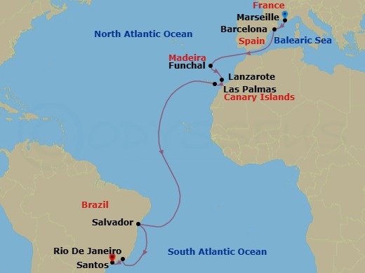 Itinerary map