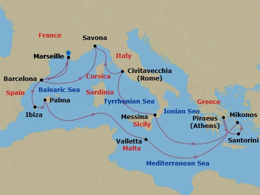 Itinerary map