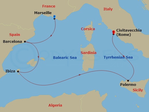 Itinerary map
