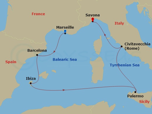 Itinerary map