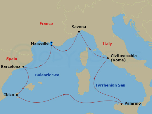 Itinerary map