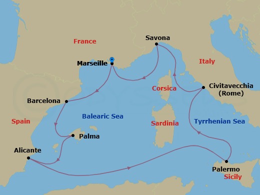 Itinerary map