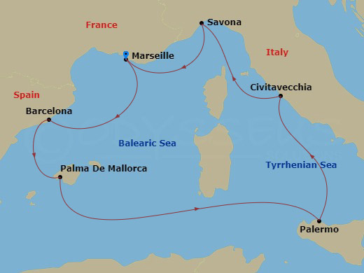 Itinerary map