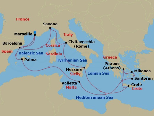Itinerary map