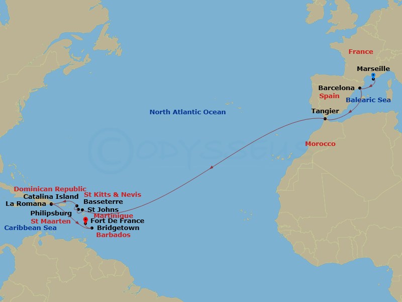 Itinerary map