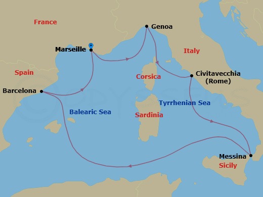 Itinerary map