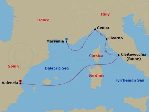 Itinerary map