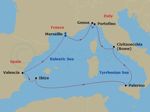 Itinerary map