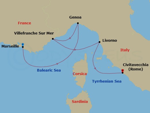 Itinerary map