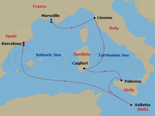 Itinerary map