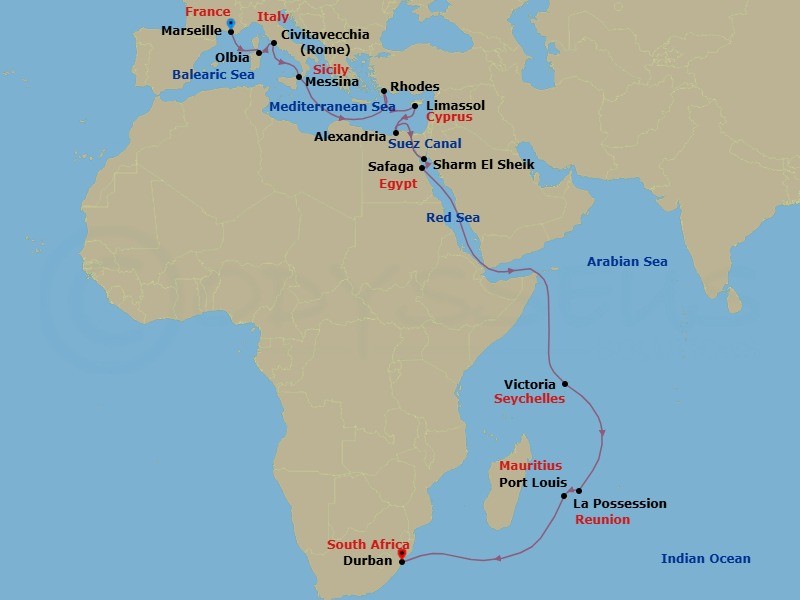 Itinerary map