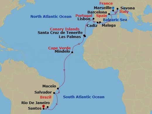 Itinerary map