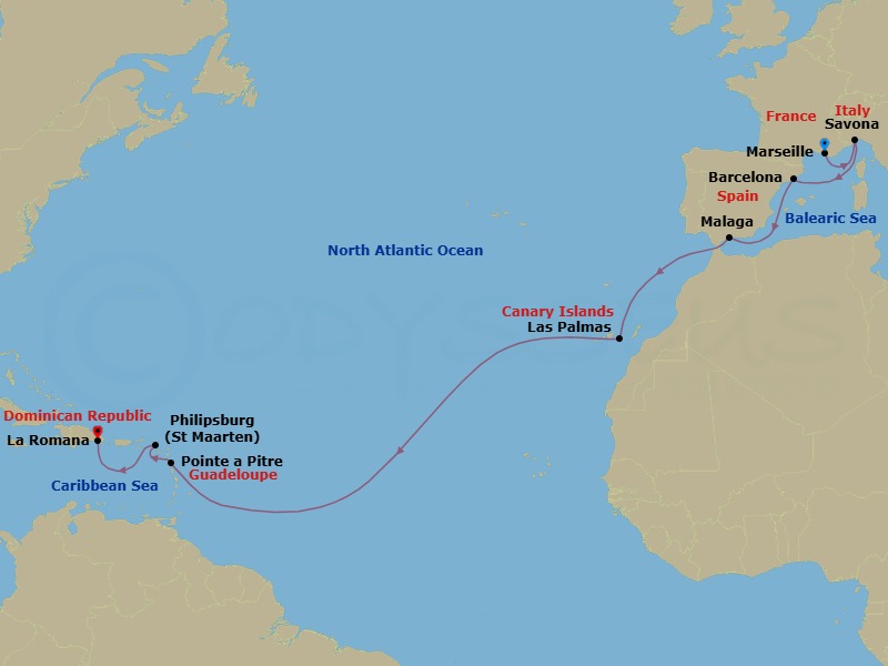 Itinerary map