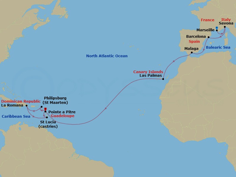 Itinerary map