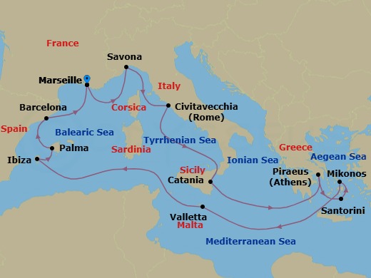 Itinerary map