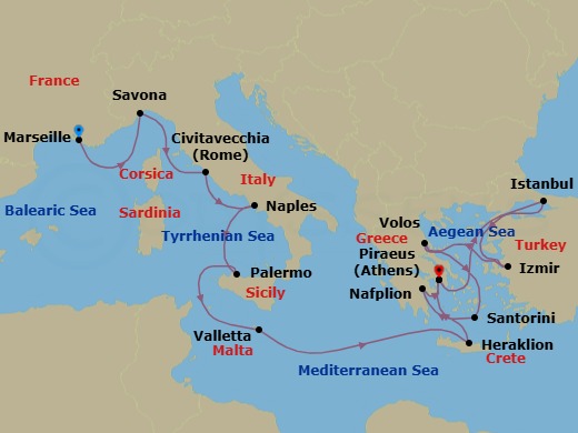 Itinerary map