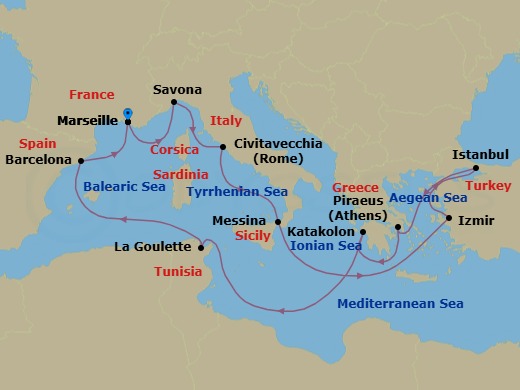 Itinerary map