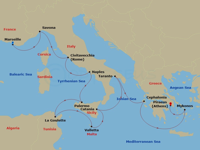 Itinerary map