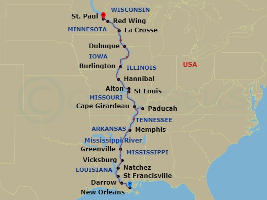 Itinerary map