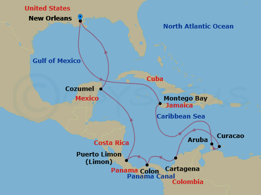 Itinerary map