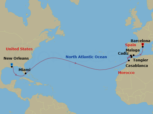 Itinerary map