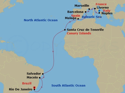 Itinerary map