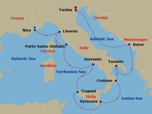 Itinerary map