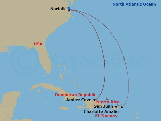 Itinerary map