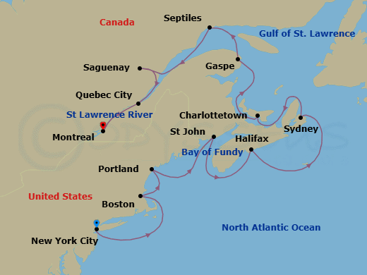 Itinerary map