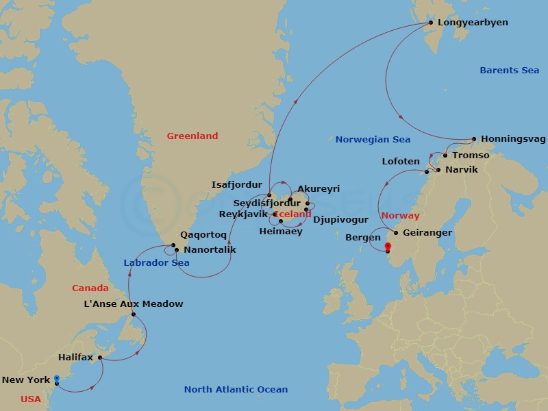 Itinerary map
