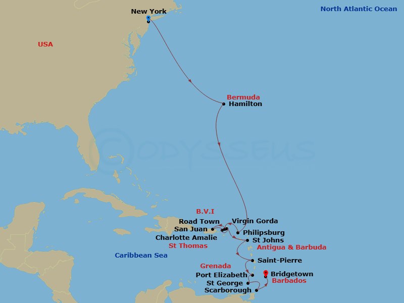 Itinerary map