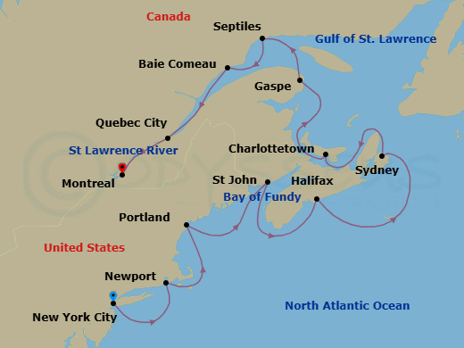 Itinerary map