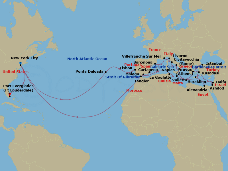 Itinerary map