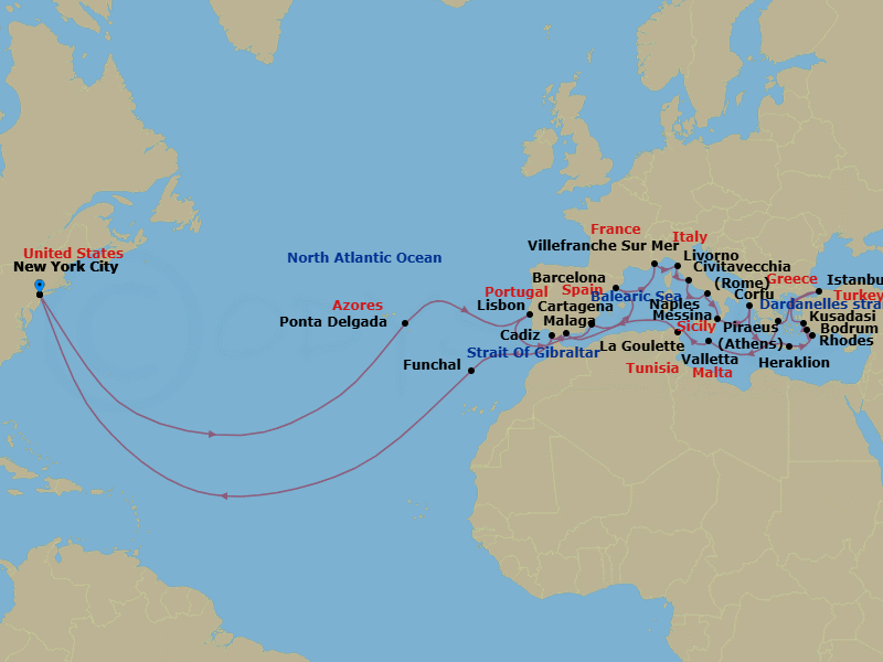 Itinerary map