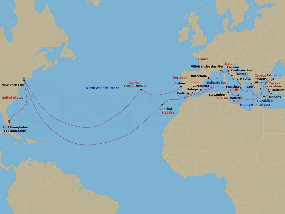 Itinerary map
