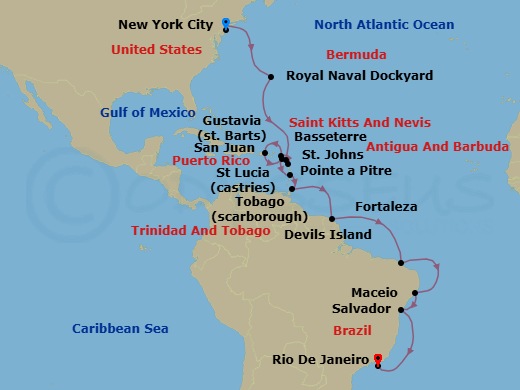 Itinerary map