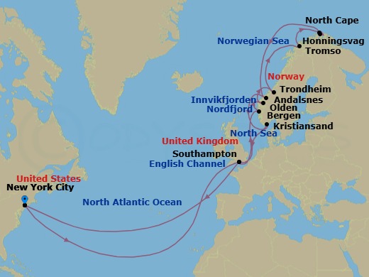 Itinerary map