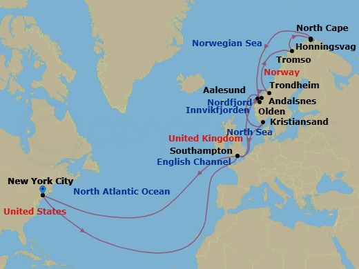 Itinerary map
