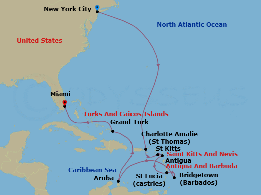 Itinerary map