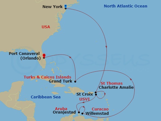 Itinerary map