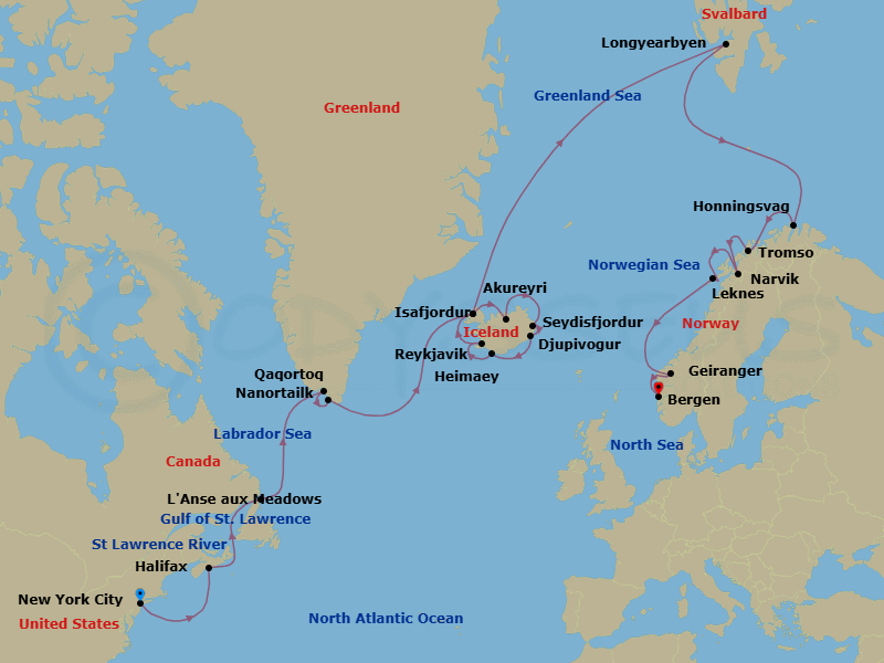 Itinerary map
