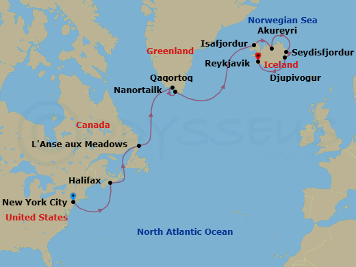 Itinerary map