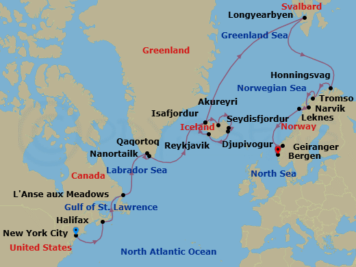 Itinerary map