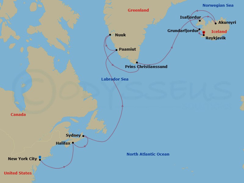 Itinerary map